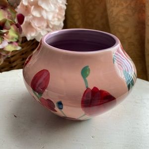 Anthropologie Floral Ceramic Pot or vase